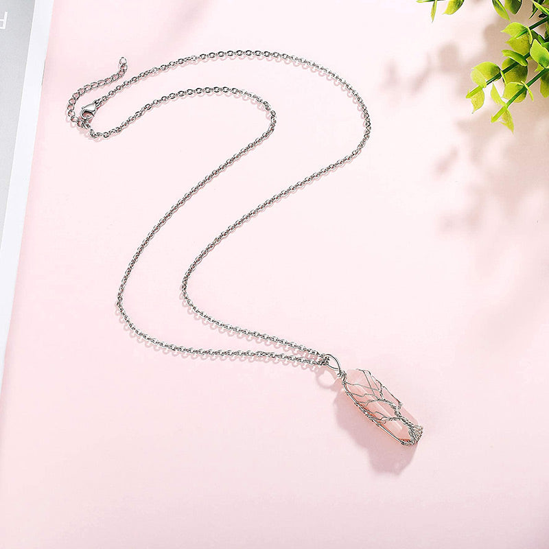 Collier en cristal Olivenorma avec pierres précieuses de l'arbre de vie