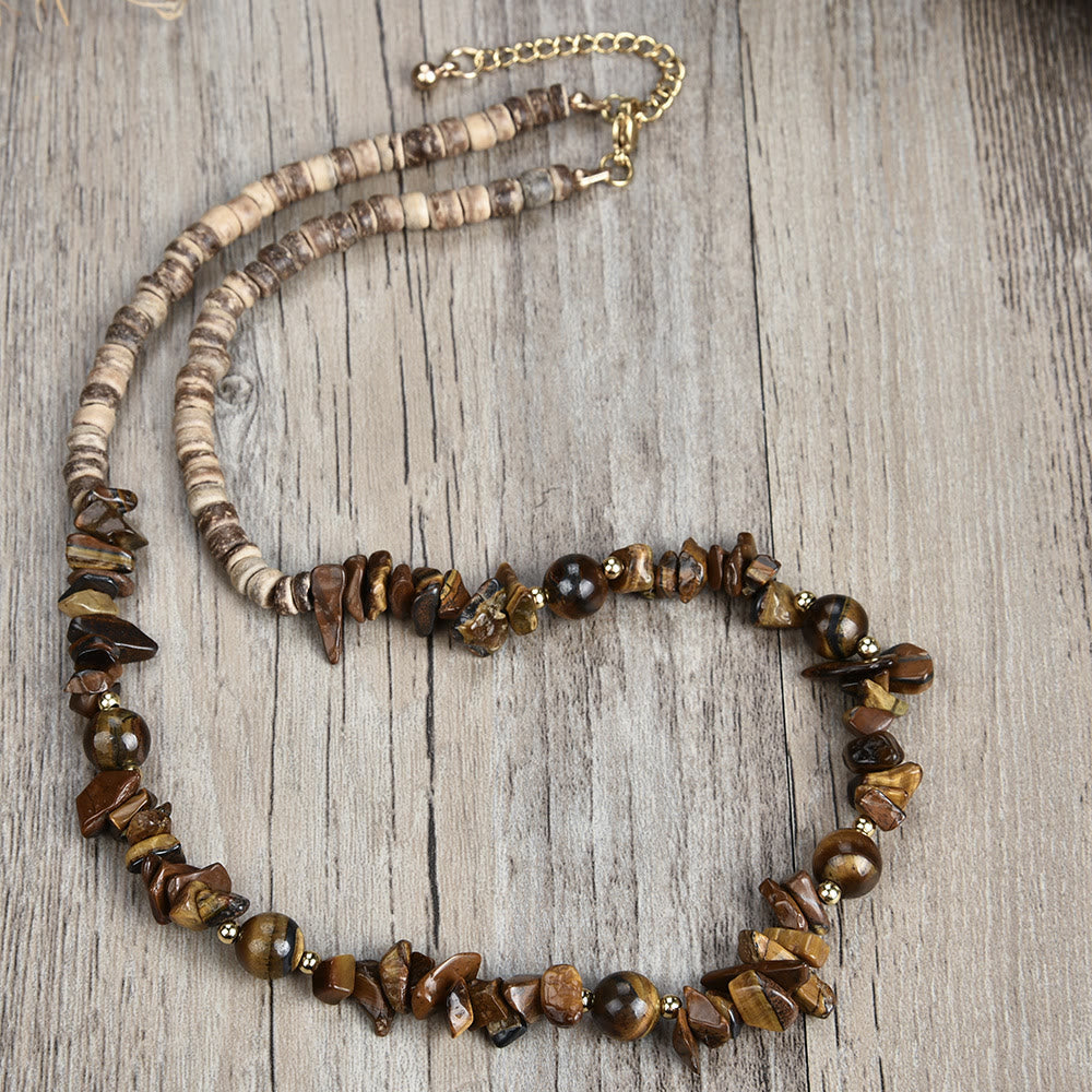 Collier avec pendentif en boule de perles en pierre naturelle Olivenorma