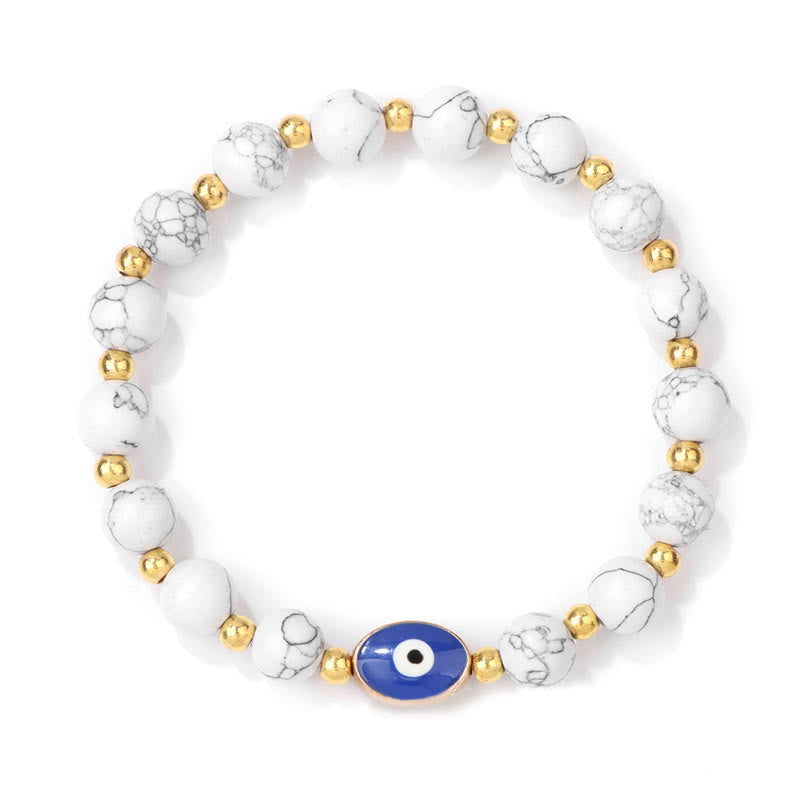 Bracelet Olivenorma 8 mm œil de tigre bleu contre le mauvais œil