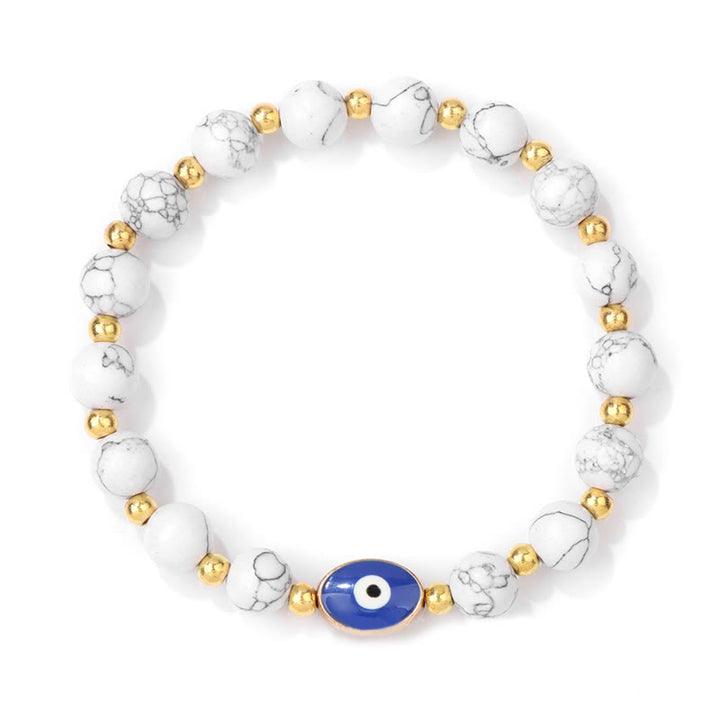 Bracelet Olivenorma 8 mm œil de tigre bleu contre le mauvais œil