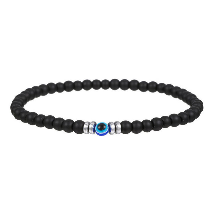 Bracelet Olivenorma pour homme en perles de pierre naturelle contre le mauvais œil de 4 mm