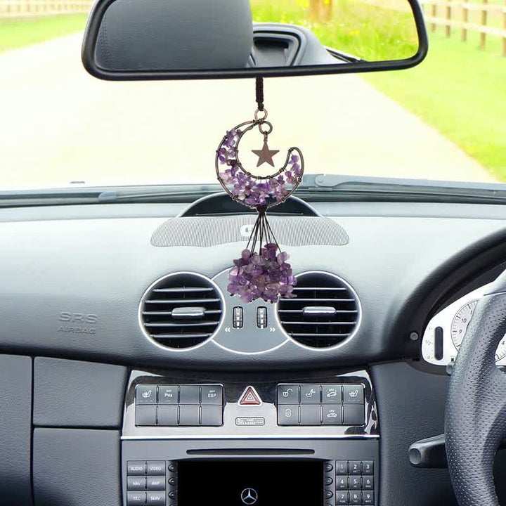 Carillon à vent en cristal de chakra de la lune et des étoiles Olivenorma