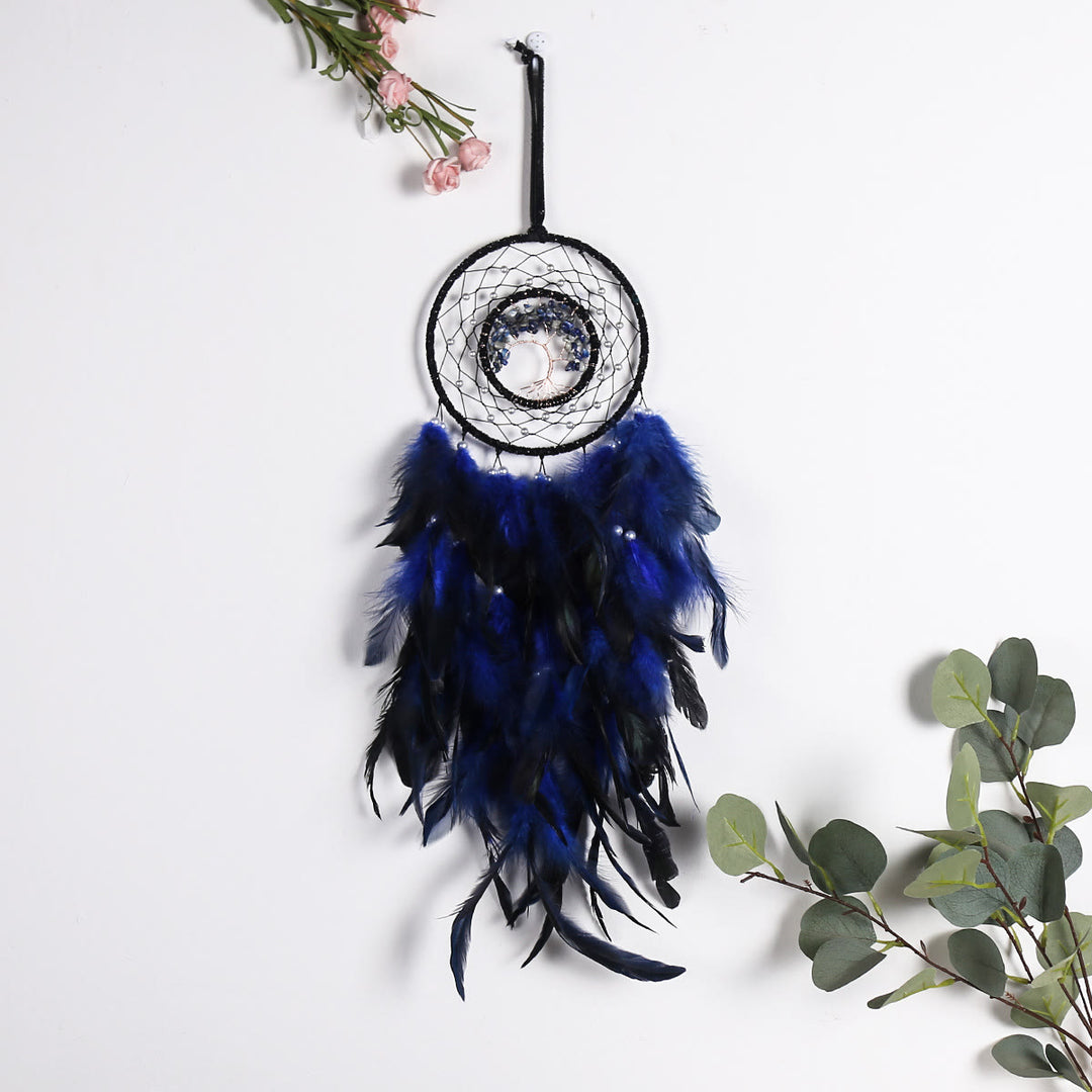 Attrape-rêves en gravier sodalite bleu arbre de vie Olivenorma