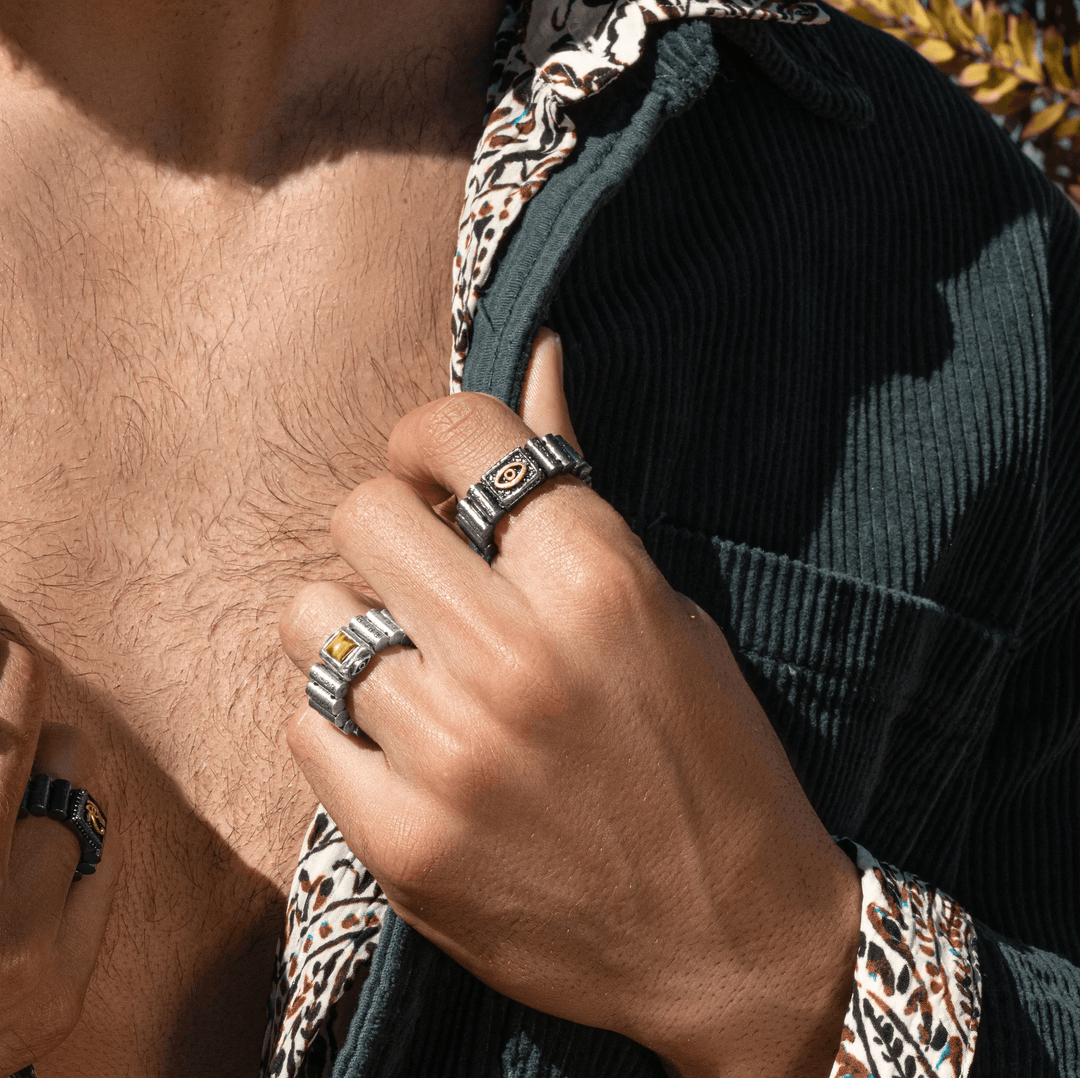 Bague Mantra Oeil de Tigre Olivenorma