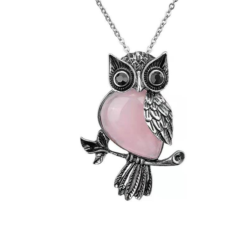 Collier hibou en pierre naturelle Olivenorma
