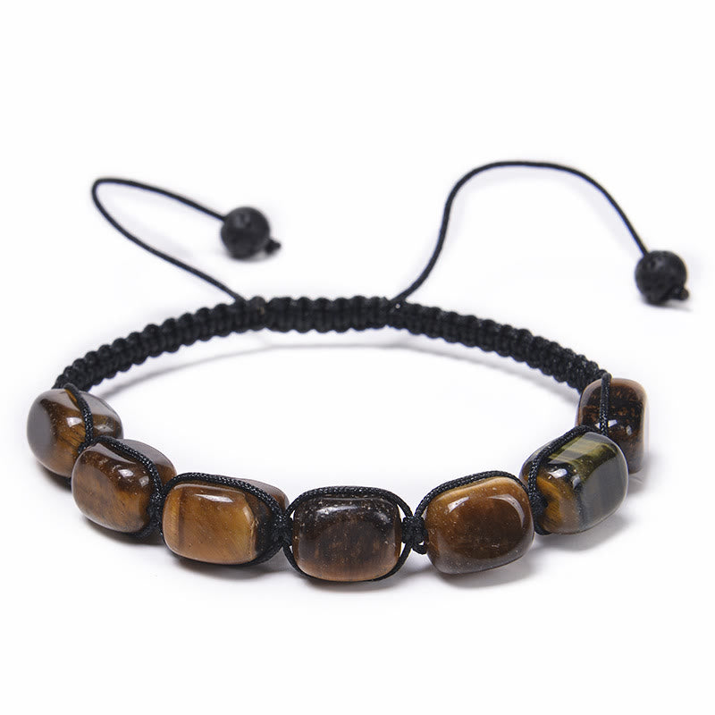 Bracelet tressé pour homme avec perles en cristal et pierres précieuses des 7 chakras Olivenorma