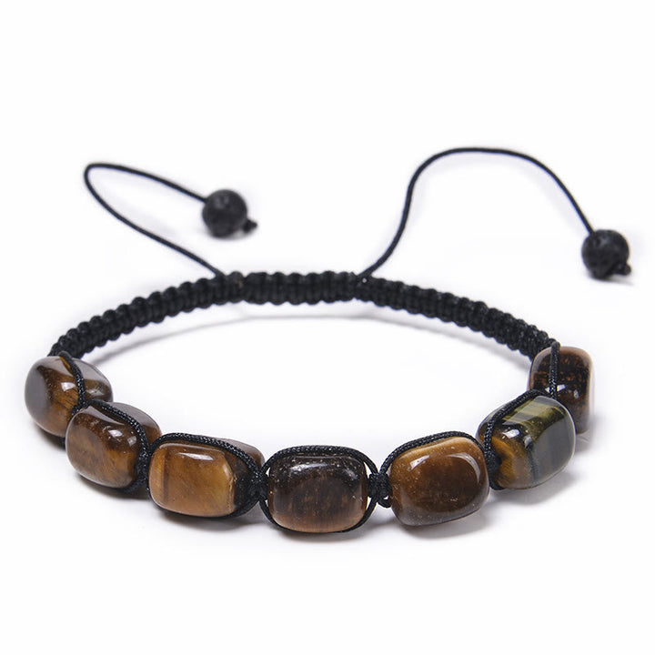 Bracelet tressé pour homme avec perles en cristal et pierres précieuses des 7 chakras Olivenorma