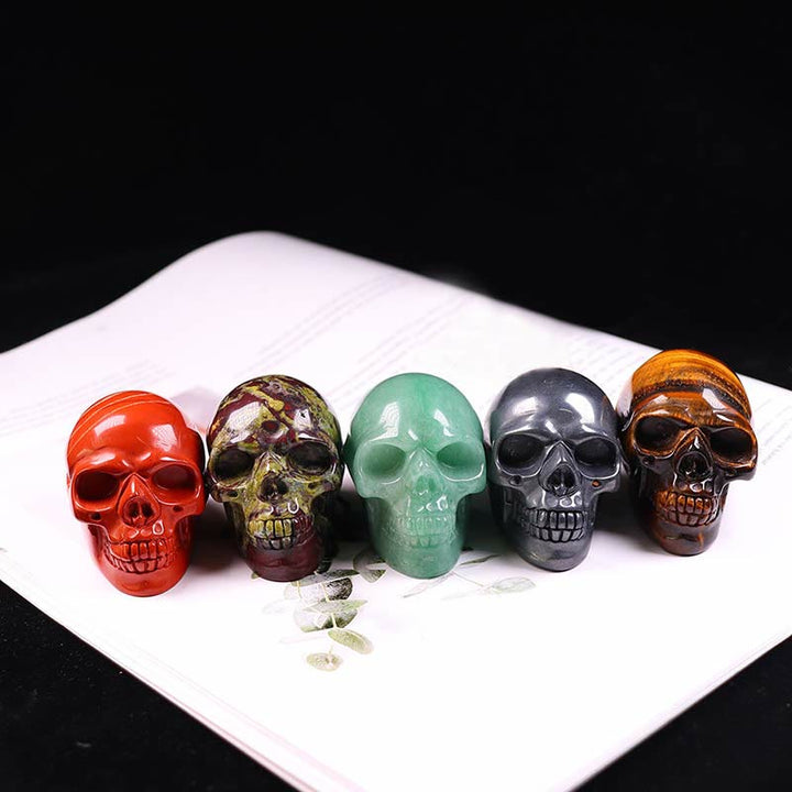 Décoration de crâne en jaspe de sang de dragon Olivenorma
