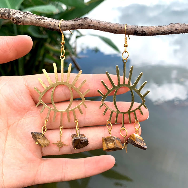 Boucles d'oreilles pendantes en cristal Olivenorma Evil Eye Tears Star