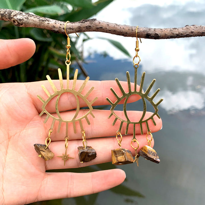 Boucles d'oreilles pendantes en cristal Olivenorma Evil Eye Tears Star