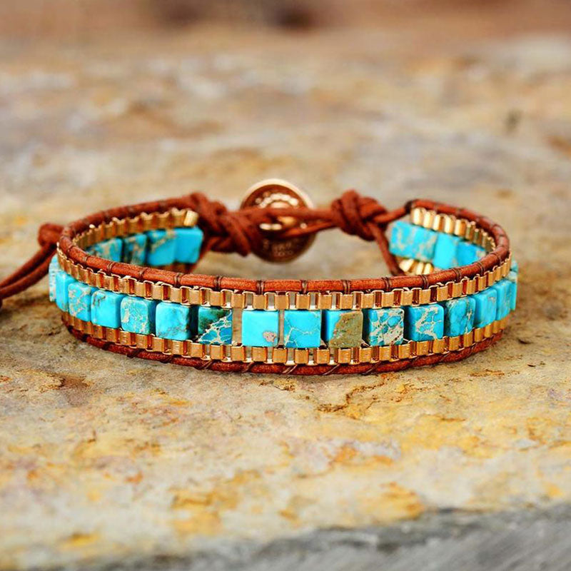 Bracelet Orgonite en Turquoise et Roche Olivenorma