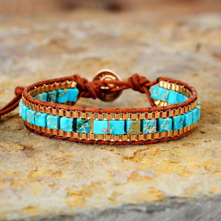 Bracelet Orgonite en Turquoise et Roche Olivenorma