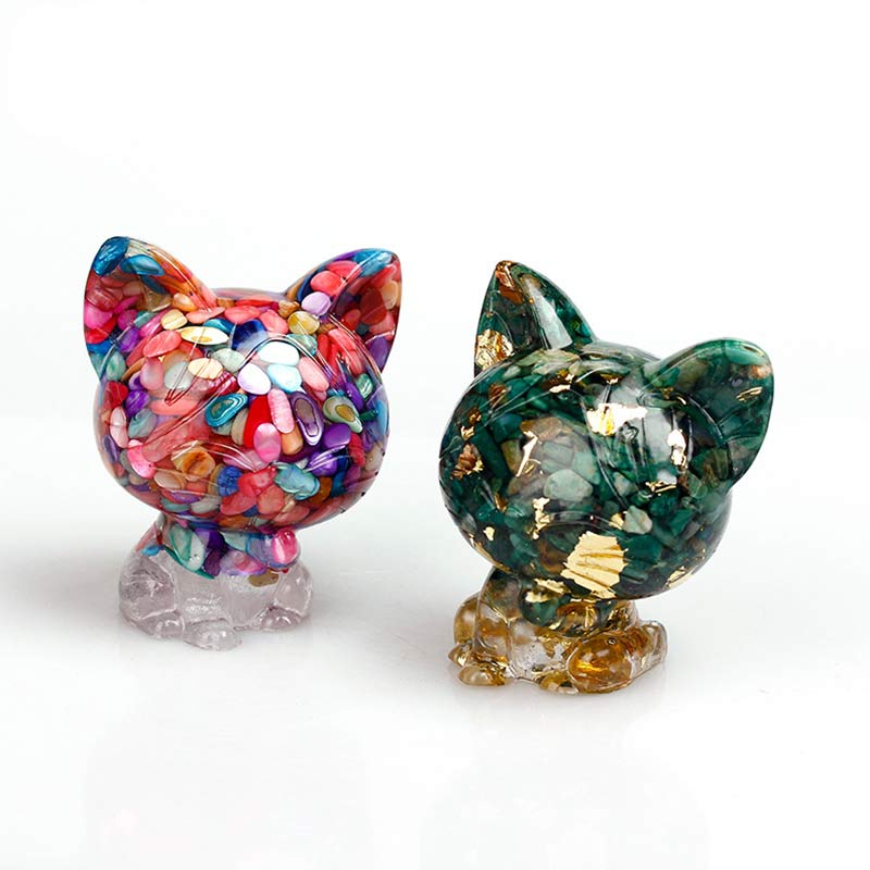 Décoration en pierre précieuse naturelle pour chat en cristal Olivenorma