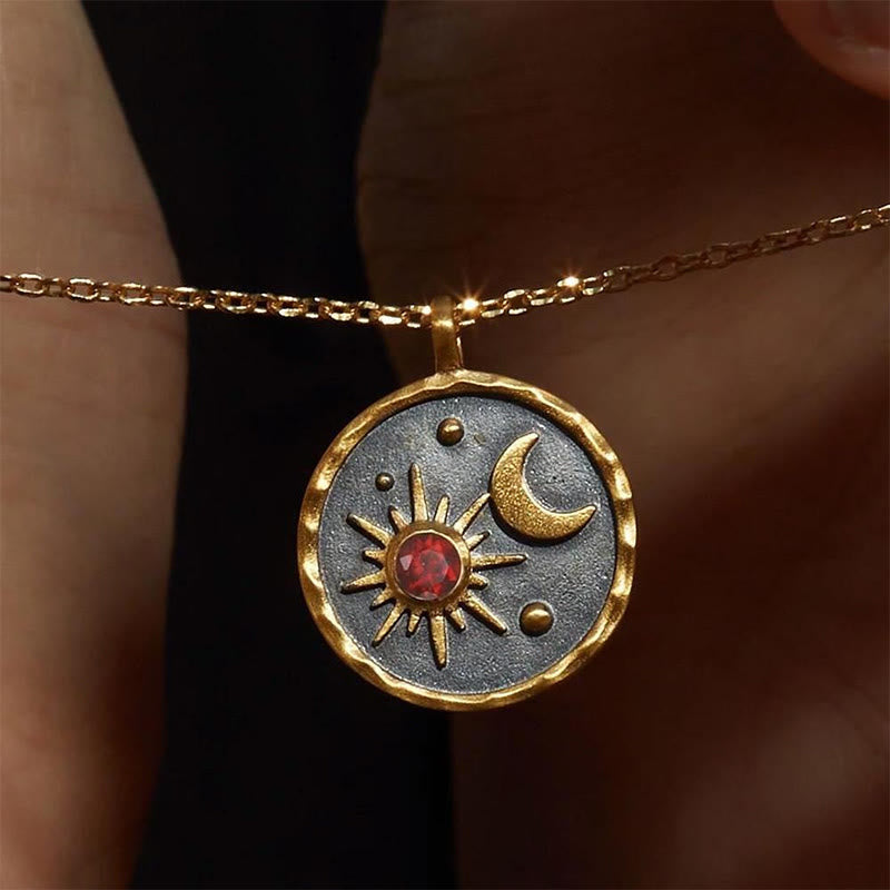 Collier Olivenorma « Jour et Nuit » - Pierre de Naissance Soleil et Lune