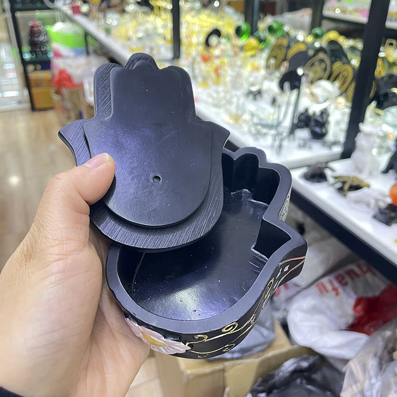 Décoration de boîte Hamsa peinte à la main Olivenorma