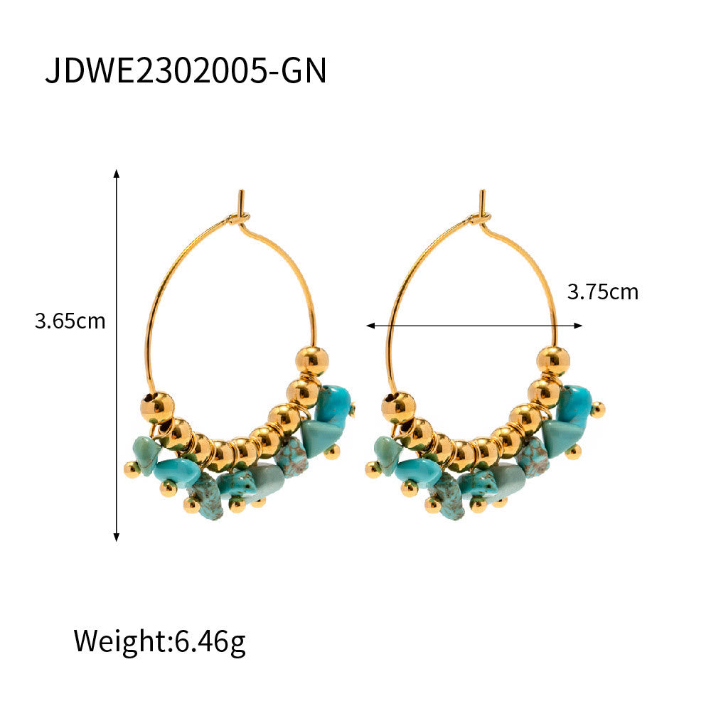 Boucles d'oreilles en acier inoxydable avec gravier naturel Olivenorma