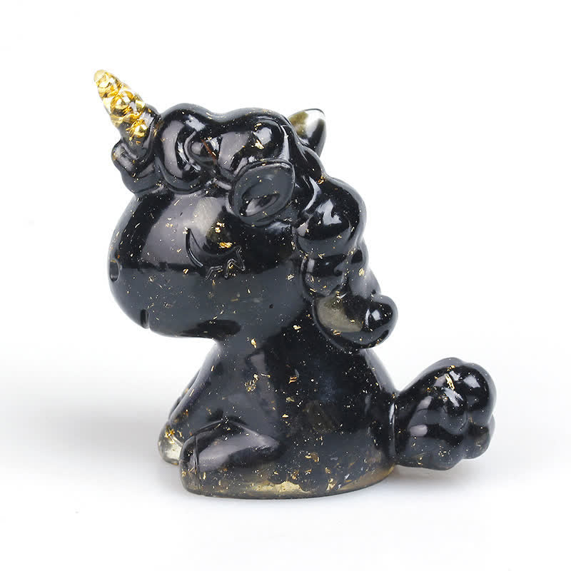 Décoration en pierres précieuses de licorne en cristal Olivenorma