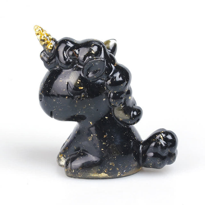 Décoration en pierres précieuses de licorne en cristal Olivenorma