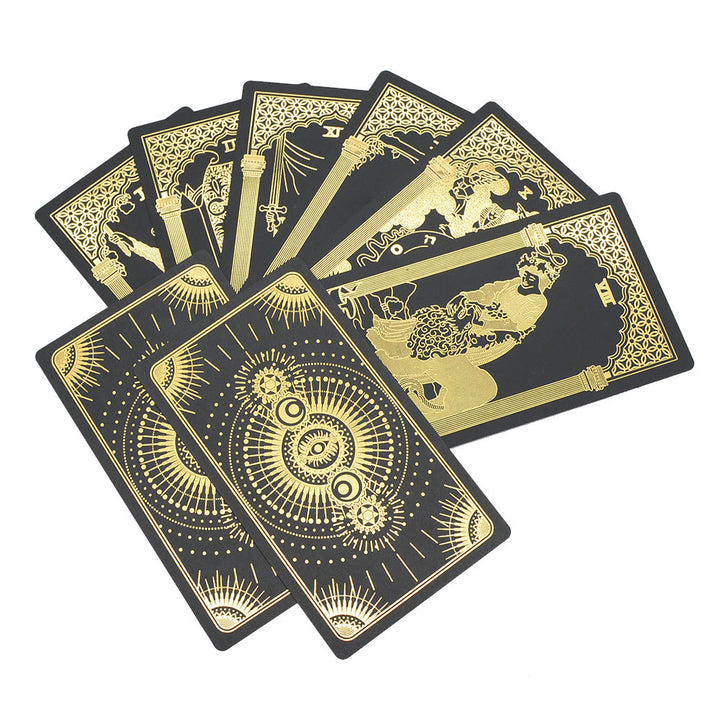 Cartes de jeu de tarot en feuille d'or noir bronzant Olivenorma