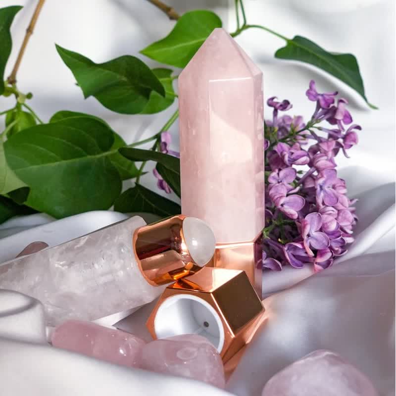 Baguettes de cristal d'huile essentielle énergétique en quartz rose olivenorma