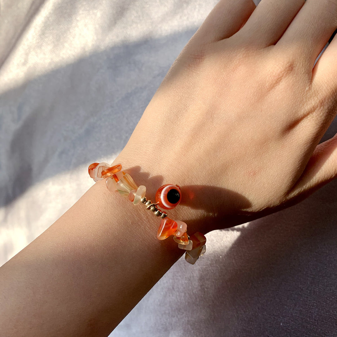 Bracelet pendentif mauvais œil en gravier de cristal naturel Olivenorma