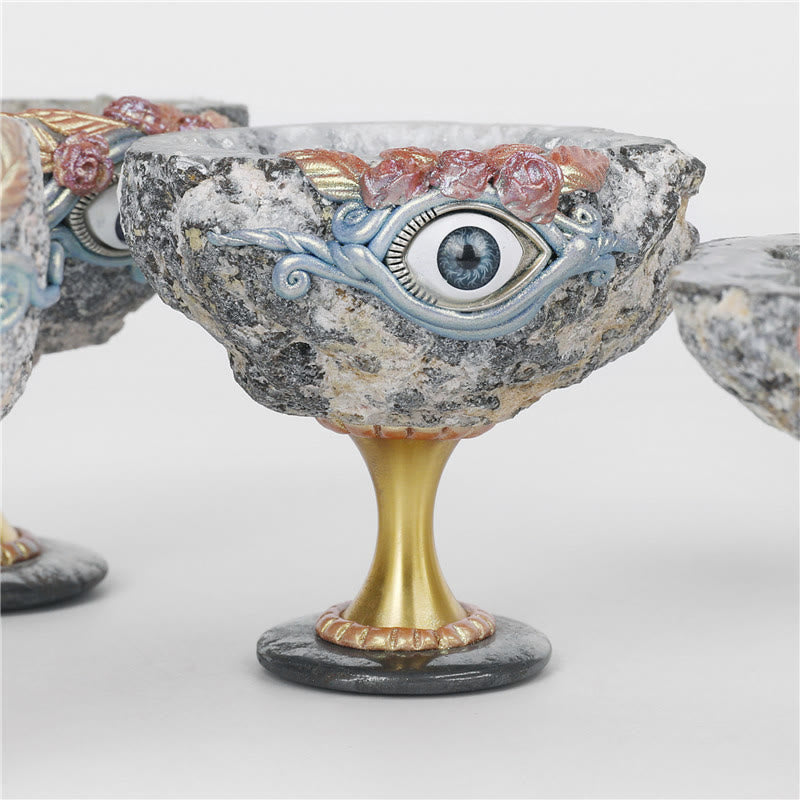 Géode de cristal naturel Olivenorma Décoration Saint Graal Mauvais œil