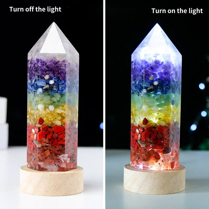 Lampe en cristal de quartz rose naturel pour chakras Olivenorma