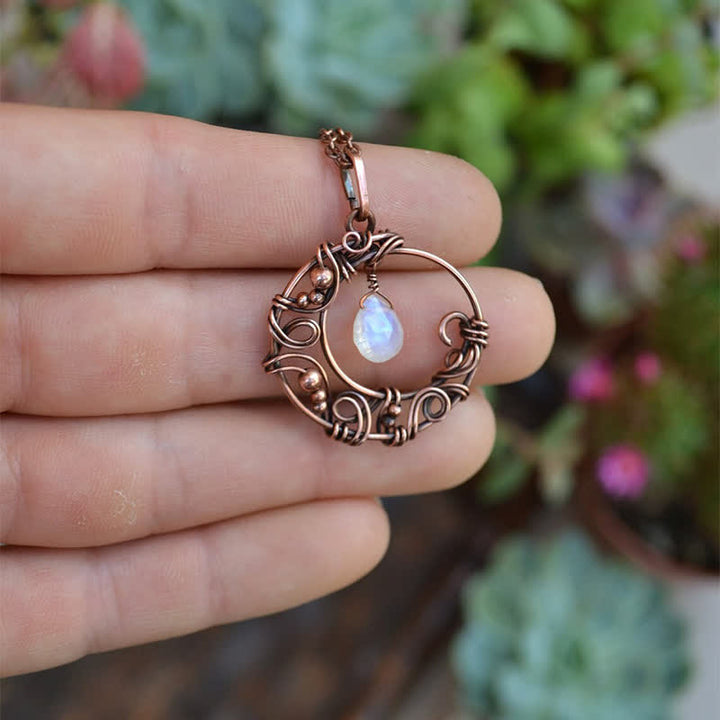 Collier croissant de lune créatif en pierre de lune Olivenorma Bohemia