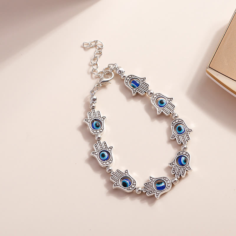 Bracelet Hamsa en turquoise naturelle contre le mauvais œil Olivenorma