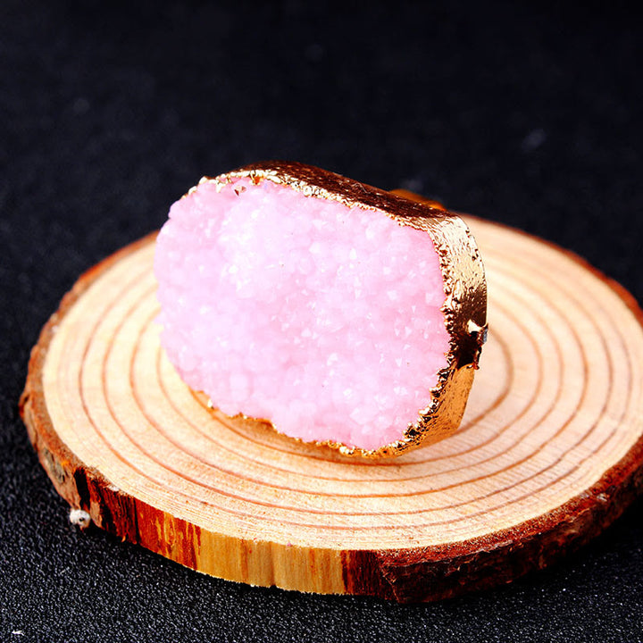 Bague ouverte remplie d'or avec grappes naturelles irrégulières Olivenorma