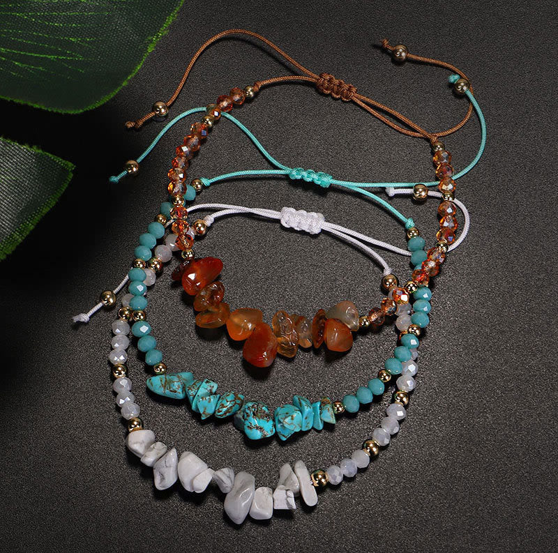 Bracelet en fil de gravier et cristal de Bohème Olivenorma