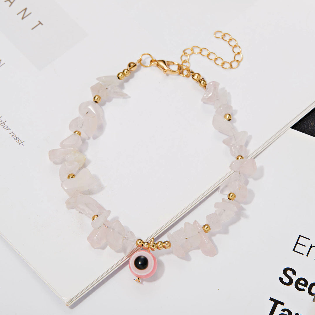 Bracelet pendentif mauvais œil en gravier de cristal naturel Olivenorma