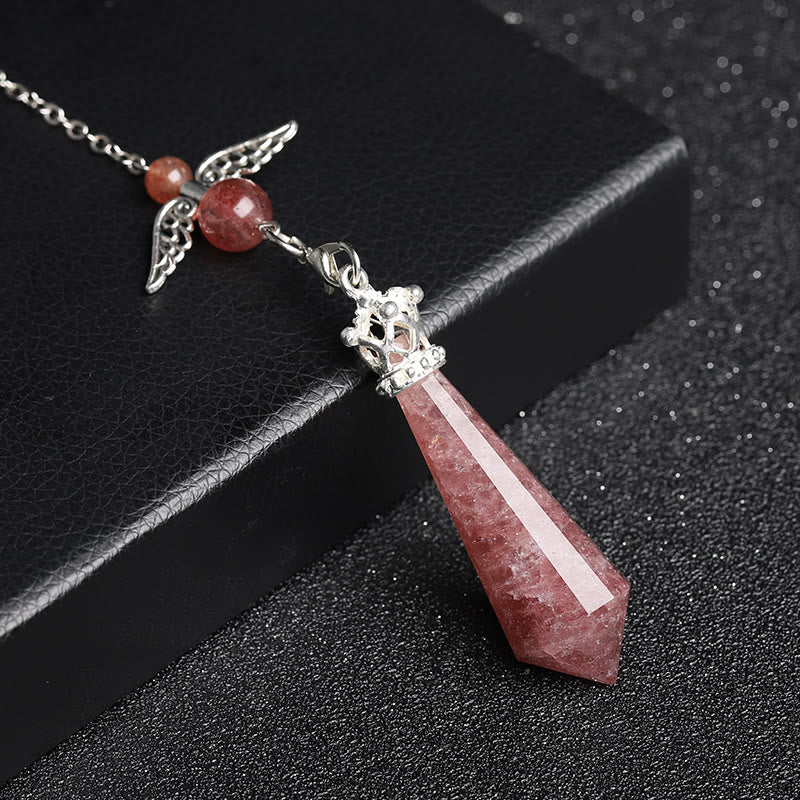 Pendule Ailes d'ange en cristal de labradorite Olivenorma