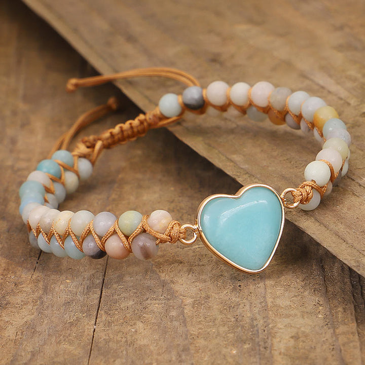 Bracelet coeur en turquoise naturelle
