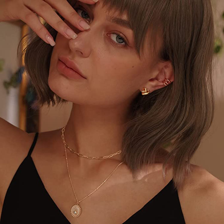 Collier chaîne superposée couleur ou avec pendentif Hamsa Evil Eye Olivenorma