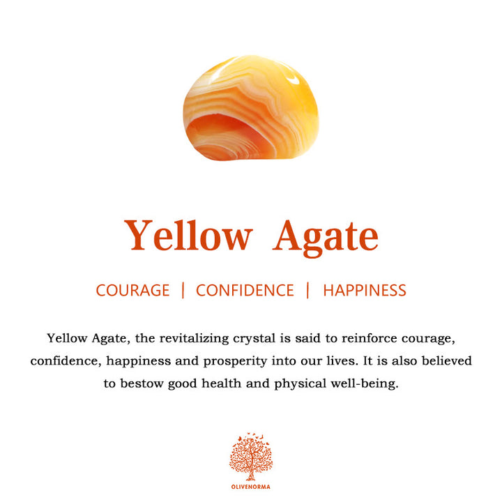 Attrape-rêves arbre de vie en agate jaune Olivenorma