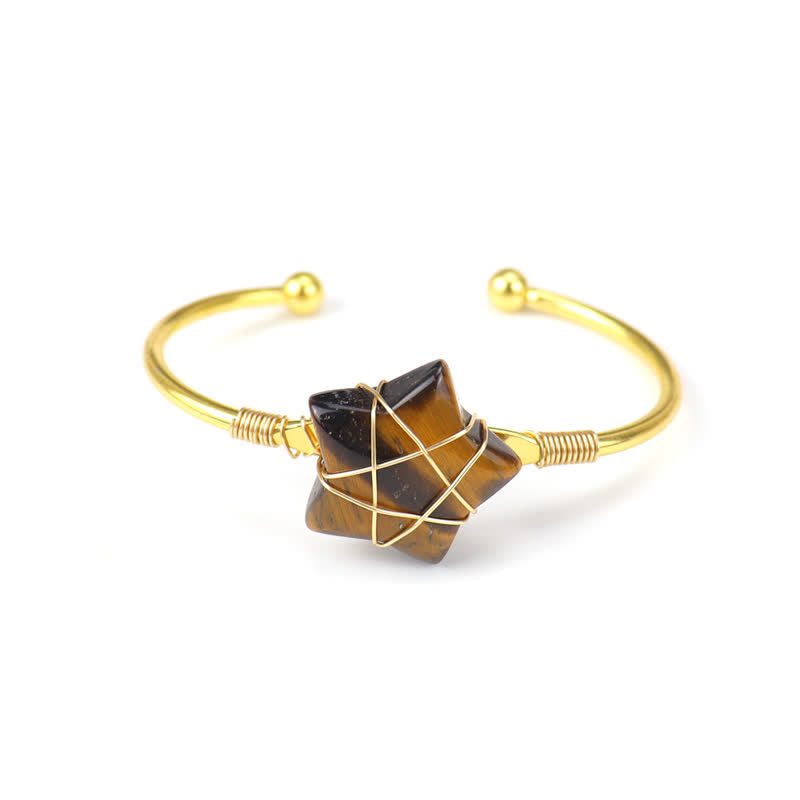 Bracelet en pierres précieuses en forme d'étoile enveloppé de fil d'or Olivenorma