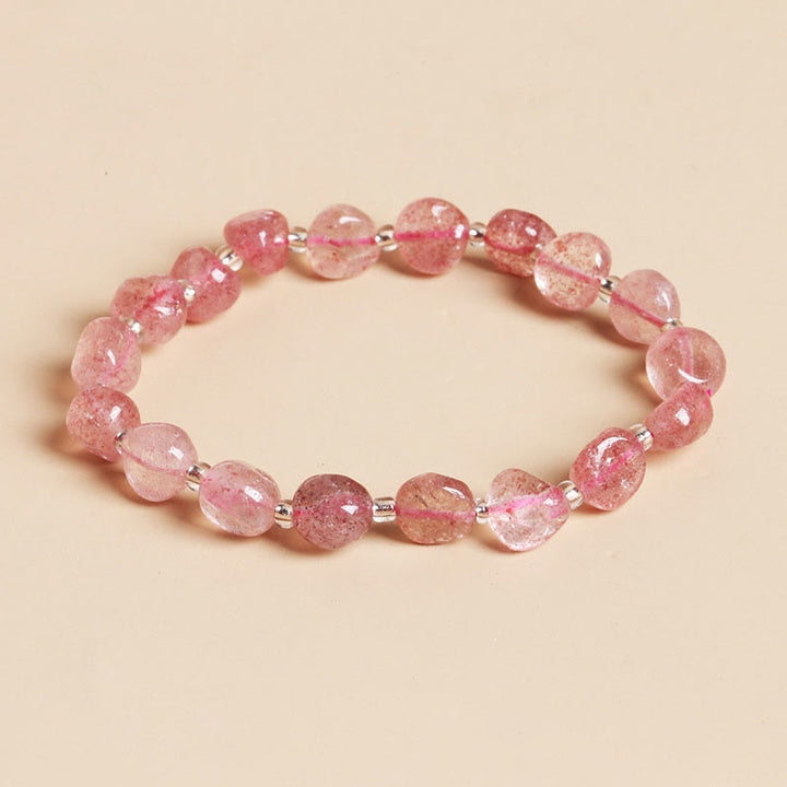 Bracelet artisanal en gravier de cristal irrégulier Olivenorma