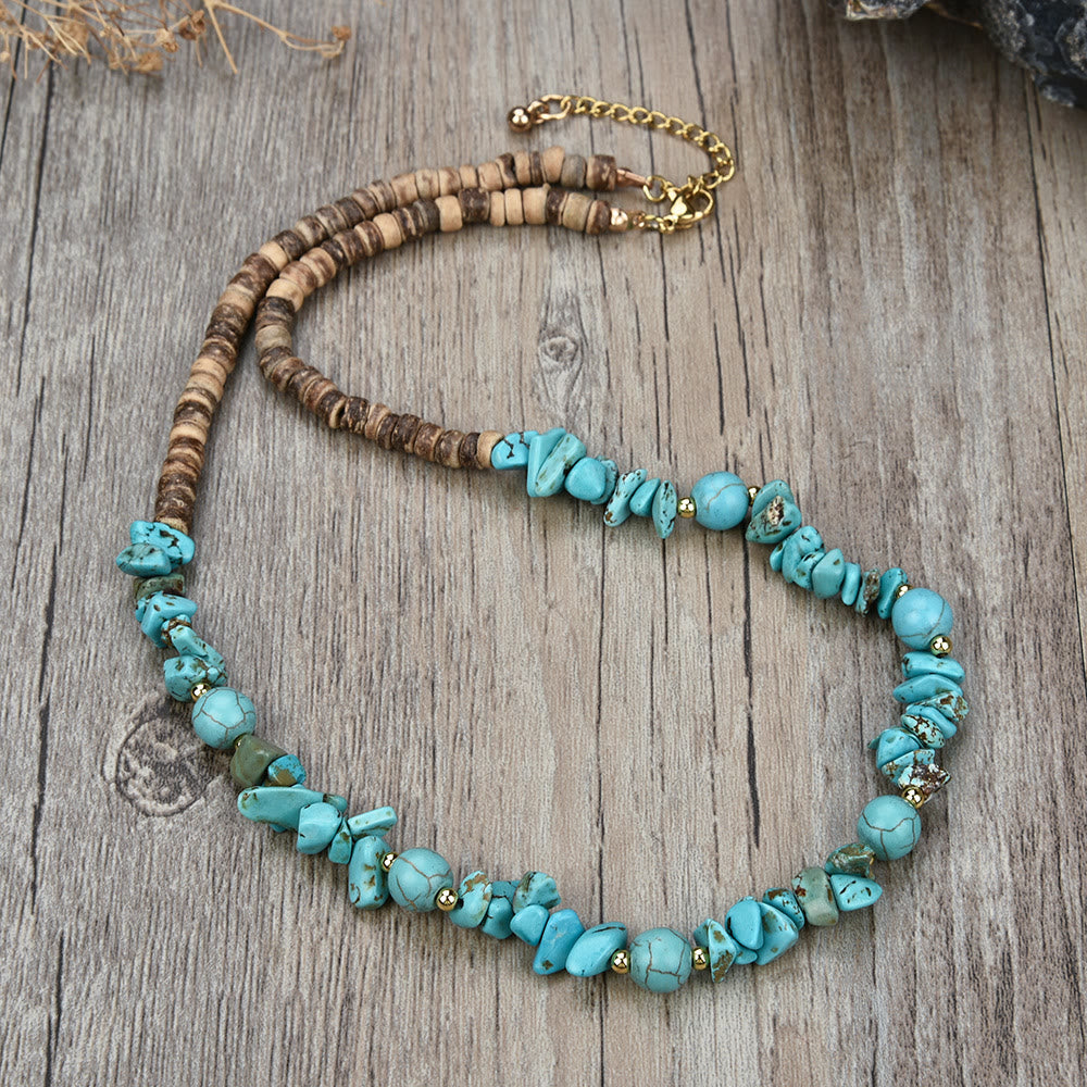 Collier avec pendentif en boule de perles en pierre naturelle Olivenorma