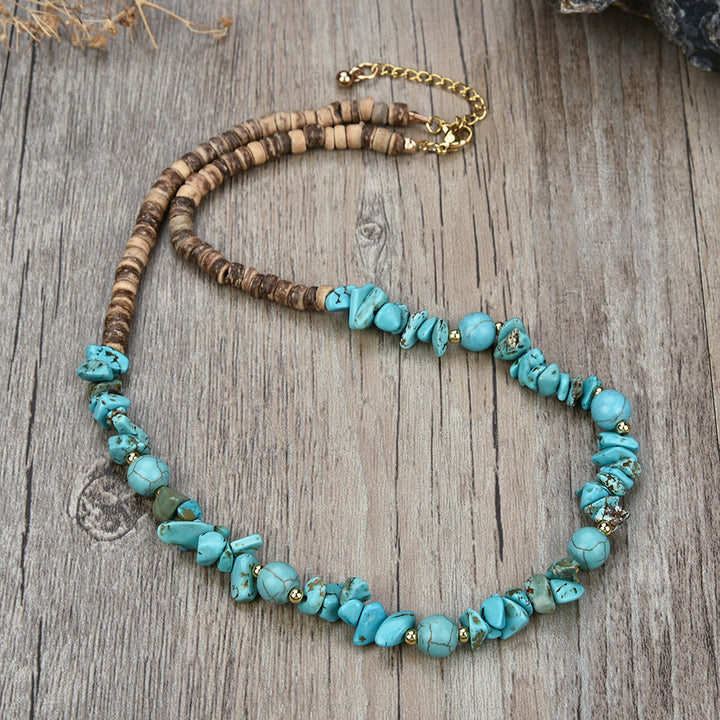 Collier avec pendentif en boule de perles en pierre naturelle Olivenorma