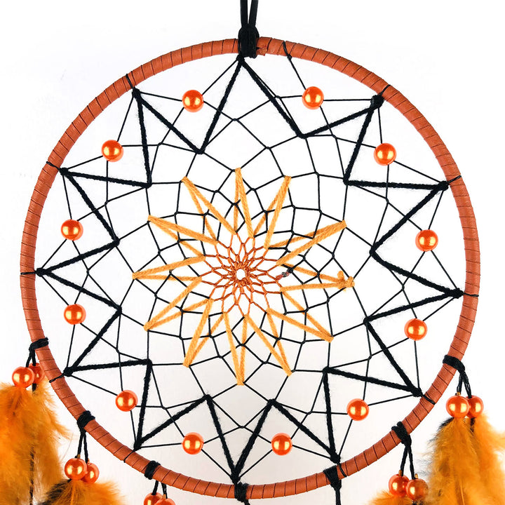 Perles acryliques Olivenorma, attrape-rêves d'Halloween fait main en plumes orange