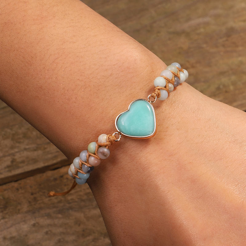 Bracelet coeur en turquoise naturelle