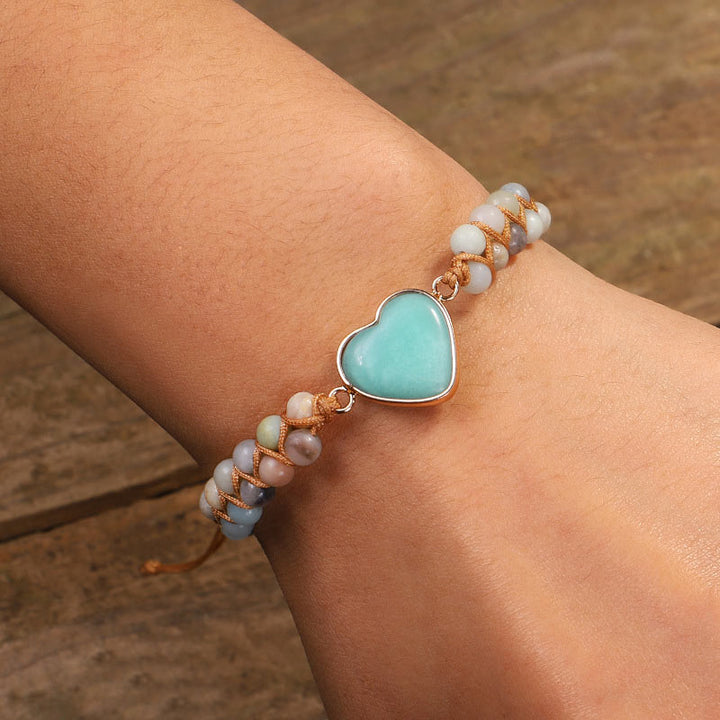 Bracelet coeur en turquoise naturelle