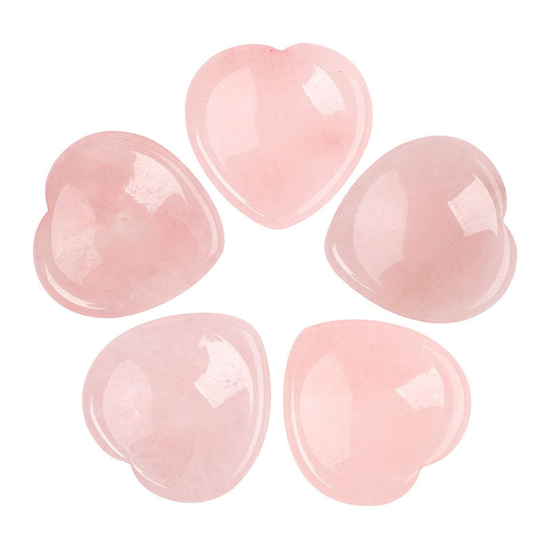 Pierre d'inquiétude pour le pouce en forme de cœur en quartz rose Olivenorma