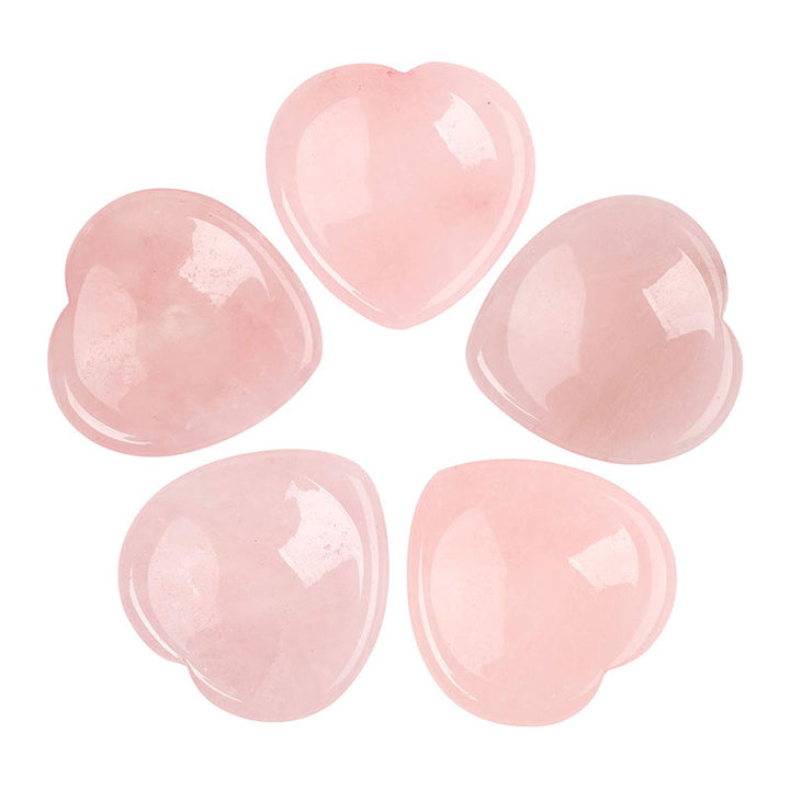 Pierre d'inquiétude pour le pouce en forme de cœur en quartz rose Olivenorma