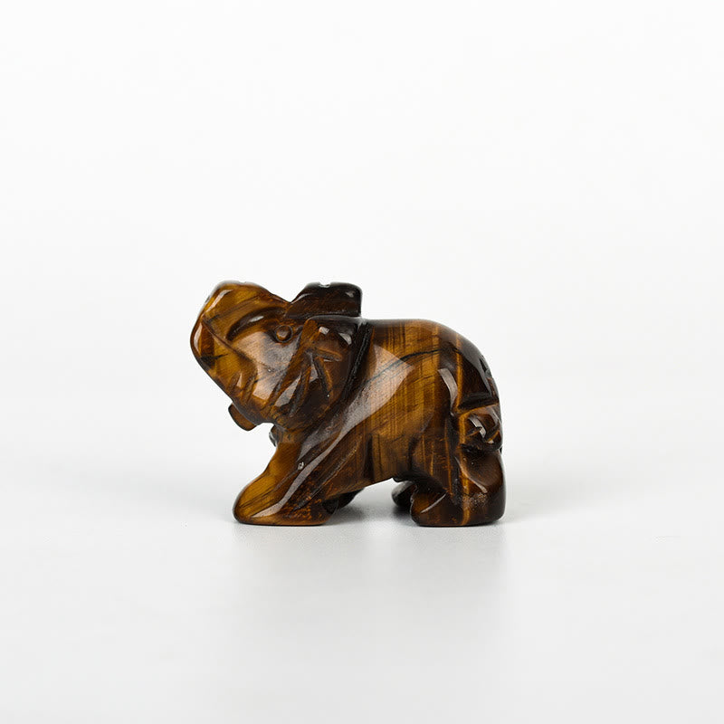 Figurine d'éléphant sculptée Olivenorma 1,5/2 pouces Décoration en pierres précieuses