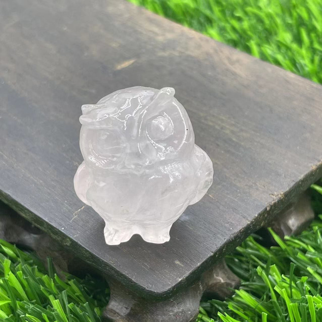 Ornement de hibou en cristal naturel Olivenorma de 3,5 cm, décoration en pierres précieuses