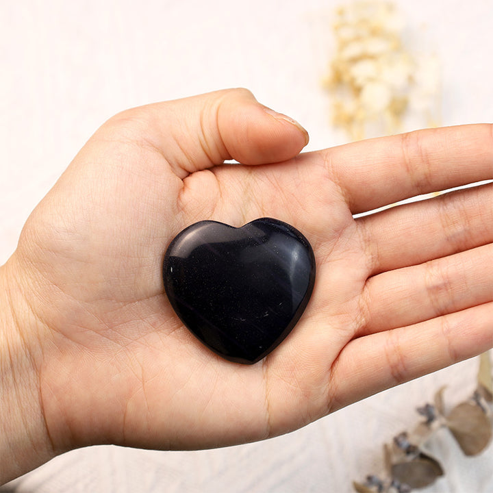 Pierre de protection contre les soucis du cœur en obsidienne noire Olivenorma