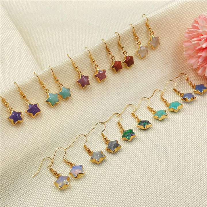 Boucles d'oreilles en pierre de cristal naturel