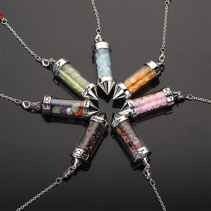 Pendule de méditation en cristal coloré pour les chakras